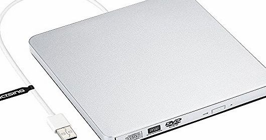 VicTsing Ultra Slim USB External DVD CD RW Drive Player Writer Burner for Apple Macbook Pro Air iMAC, PC Laptop - Silver