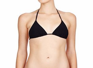 Black low triangle bikini top