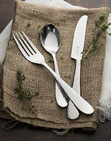 Viners Glamour Cutlery Set with 6 Knives/6 Forks/6 Desert Spoons and 6 Teaspoons, Stainless Steel, 24-Piece