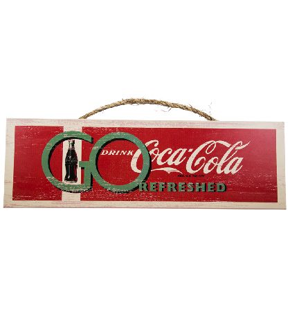 Vintage Distressed Coca-Cola Go Refreshed Wooden