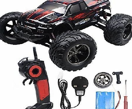Visionlight RC CARS 30MPH 1/12 Scale RTR Remote control Brushed Monster RC Vehicle Truck Off road Car Big Foot 2WD W/2.4G (Red)
