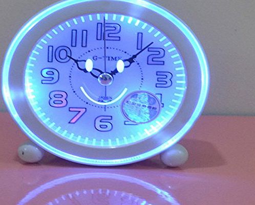 VIVISKY Alarm Clock,Non Ticking Quartz Analog Alarm Clock With Nightlight And Snooze Morning Clock Travel Alarm Clock,Loud Music Alarms Simple To Set Clocks Small Bedside Alarm Clock (WHITE)