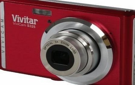 Vivitar S325 RED COMPACT Digital Camera -16MP, 3x Optical zoom, Face detection, Anti-shake, Super Slim Body