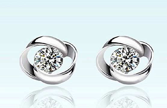 Voberry 1Pair High Quality Beautiful Silvering Crystal Shiny Ear Stud Earrings for Women Girls Earring Jewelry