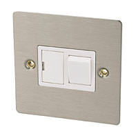 13A Sw FCU Satin Stainless Flat Plate