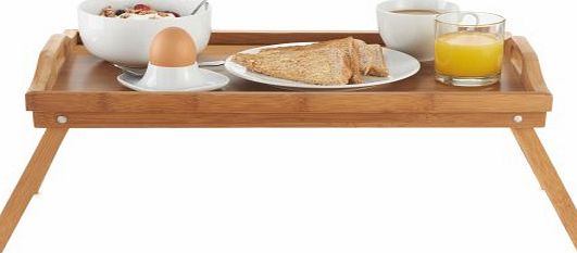 VonHaus Portable Wooden Breakfast/Food in Bed Folding Lightweight Serving Tray - 50 x 30 x 25 cm