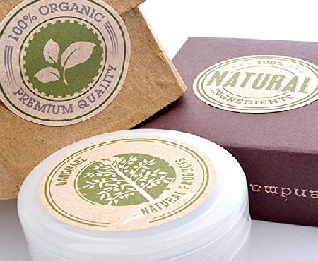 Wakehurst Natural Organic Gift Stickers Labels - for Cosmetic Containers, Handmade Products, 5sheets 30pcs