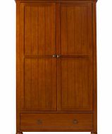 Wardrobe Hereford 2 Door Wardrobe With Drawer - Cherry Pine