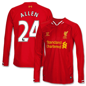 Warrior Liverpool Home L/S Shirt 2013 2014   Allen 24