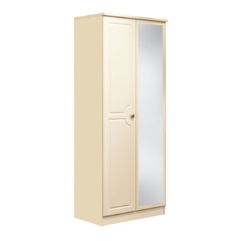 Welcome Furniture Amelie Cream 2 Door Mirrored Wardrobe