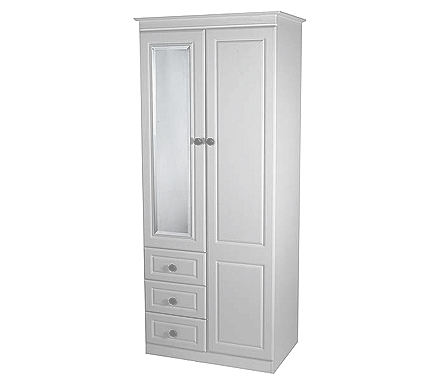 Welcome Furniture Amelie White 2 Door Combi Wardrobe