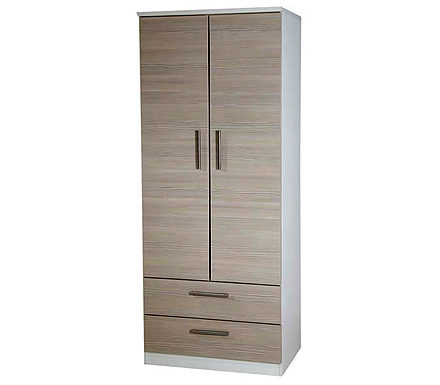 Welcome Furniture Cino 2 Door 2 Drawer Wardrobe in Coffee and Cream