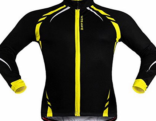 West Biking Mens and Womens Cycling Jersey Riding Jacket Cycle Windbreadker Bicycle Long Sleeve Wind Coat Black Yellow XXL