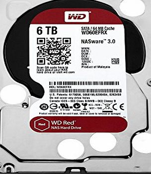 Western Digital WD Red 6TB NAS Desktop Hard Disk Drive - Intellipower SATA 6 Gb/s 64MB Cache 3.5 Inch
