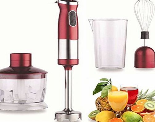 Wheels N Bits Hand Blender Food Mixer 750W Red Processor 4 in 1 Whisk Egg Beater Easy Clean