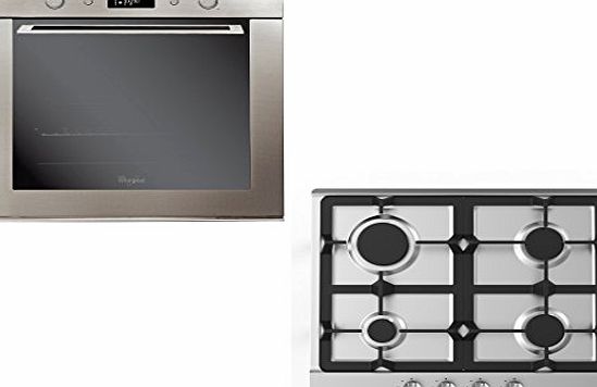 Whirlpool AKZM755IX Pyrolytic Single Electric Multifunction Oven amp; Gas Hob Pack