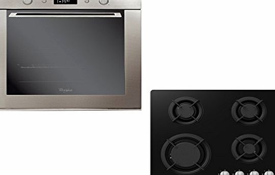 Whirlpool AKZM755IX Pyrolytic Single Electric Multifunction Oven amp; Gas-on-Glass Hob Pack