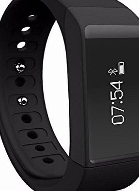Willful Bluetooth Smart Band Waterproof Activity Fitness Tracker Wristband with Pedometer / Sleep Tracker / Message Reminder / Find Phone for iPhone amp; Android Phones Black TPU Band for Men (Black)
