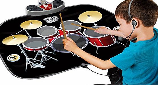 Wishtime Electric Musical Playmat Toy Instrument Drum Kit Set Includes Headphones with Micamp;Drum Sticks MP3/CD Amplifier for Kids
