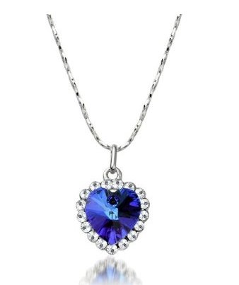 Blue Heart of Ocean Titanic Crystal Necklace Pendant with Chain Perfect Gift