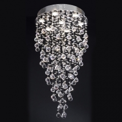 Lhasa Chrome and Crystal Ceiling Light Large