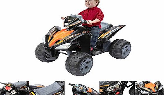 Wonderkid Childrens electric Quad 6V - Very realistic and sporty design, Color - black