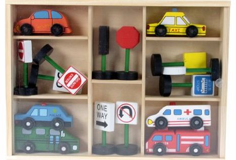 Wooden Toys Traffic Set Box