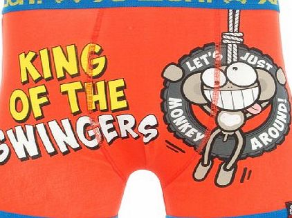 Xplicit Funny Rude King Of The Swingers Mens Novelty Boxer Shorts Orange M