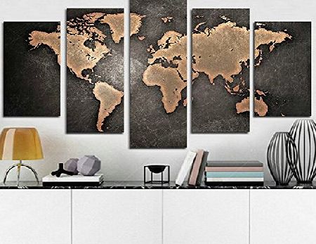 XrsArt 5 Units abstract wall art classic HD image map painting print canvas for home decoration (unframed) FCa42 50 inch x30 inch