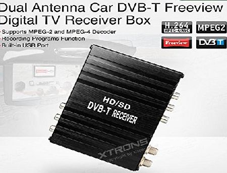 Xtrons  1080P HD Car Freeview Digital TV Receiver Box DVB-T BOX MPEG4 MPEG2 Dual 2 Antenna USB