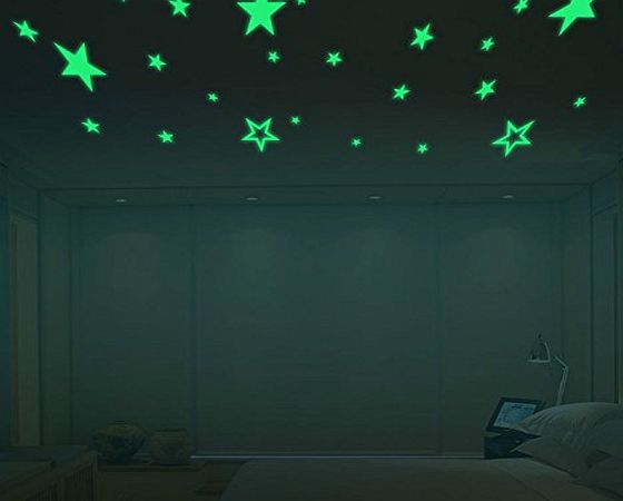 Yanqiao Pack of 27pcs Luminous Stars Glow in the Dark Fluorescent Noctilucent DIY Wall Stickers Decals for Home Ceiling Wall Decorative Baby Kids Gift Nursery Room