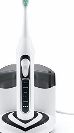 YASI Sonic Toothbrush Electric with Holder Rechargeable Oral Hygiene Ultra High Powered 40,000VPM 5 Brushing Modes with Charging Dock Built-in UV Sanitizer Includes 3 Brush Heads Colour Grey