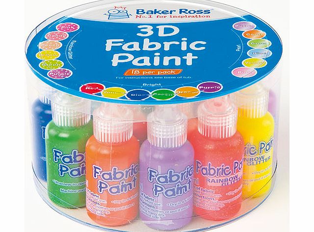Yellow Moon 3D Fabric Paint Value Pack - Pack of 18