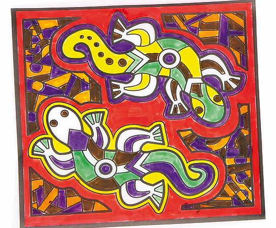 Yellow Moon Aboriginal Colour-in Window Decorations - Pack