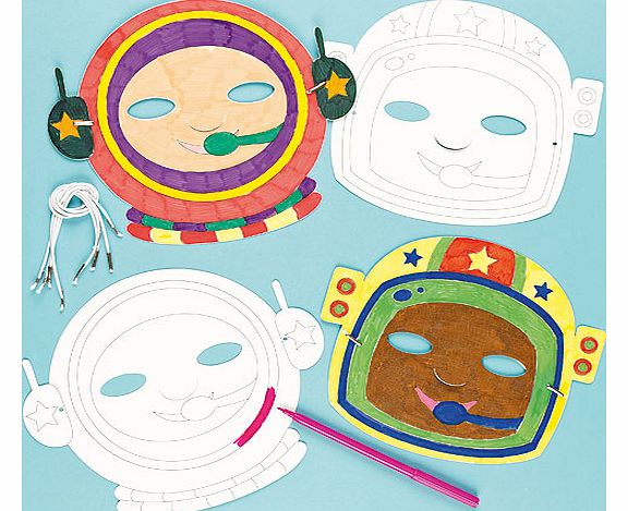 Yellow Moon Astronaut Colour-in Masks - Pack of 6