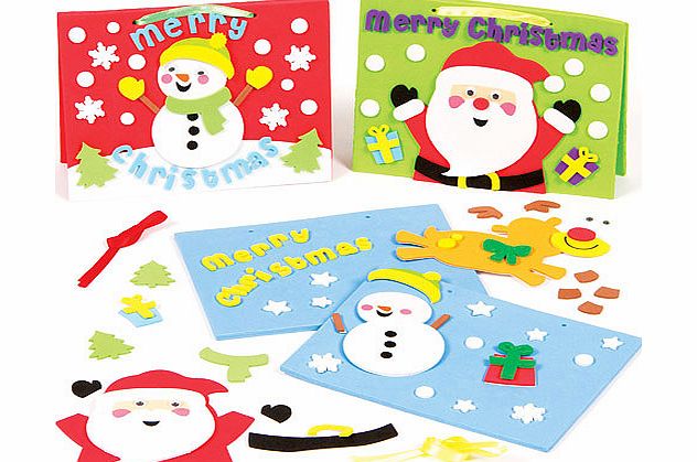 Yellow Moon Christmas Card Foam Kits - Pack of 3