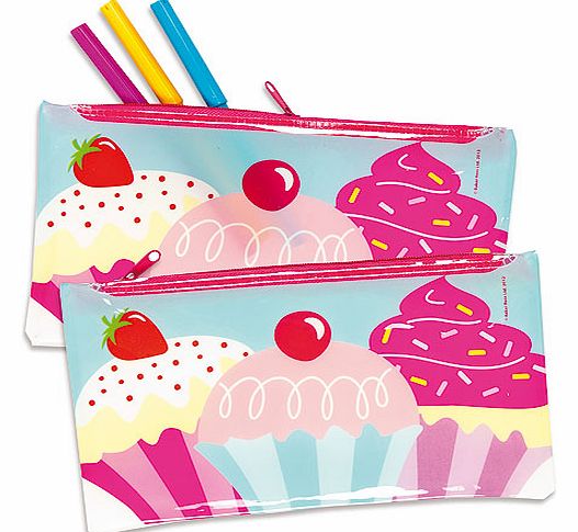 Yellow Moon Cool Cupcakes Pencil Cases - Pack of 3