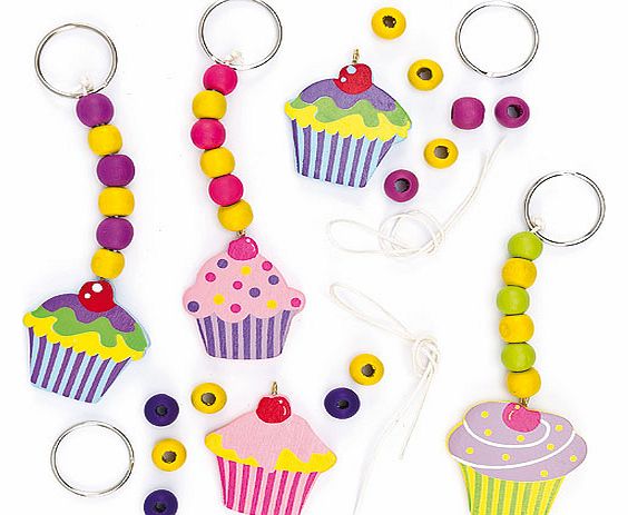 Yellow Moon Cupcake Keyring Kits - Pack of 4