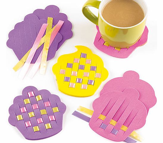 Yellow Moon Cupcake Weaving Coaster Kits - Pack of 6
