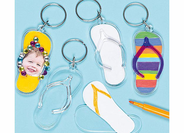 Yellow Moon Design a Flip-Flop Keyring - Pack of 6