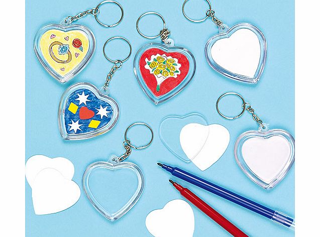 Yellow Moon Design a Heart Keyring Pack - Pack of 6