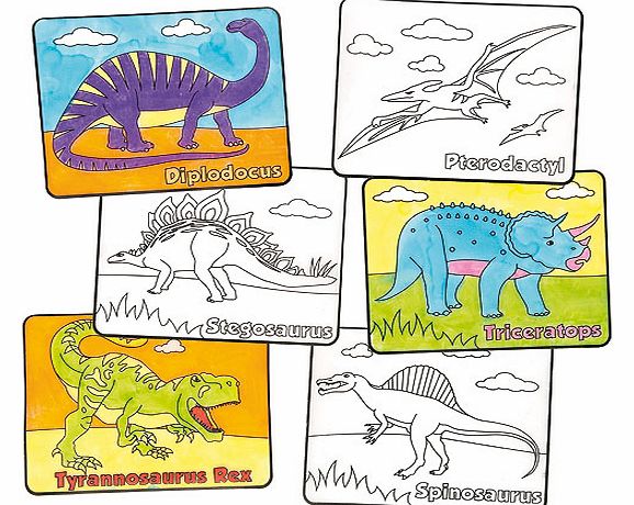 Yellow Moon Dinosaur Colour-in Window Decorations - Pack of 12