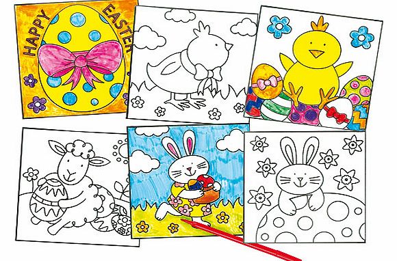 Yellow Moon Easter Colour-in Window Decorations - Pack of 12