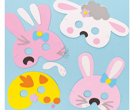 Yellow Moon Easter Foam Mask Kits - Pack of 3