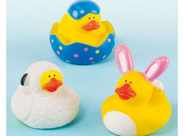 Yellow Moon Easter Rubber Ducks - Pack of 6