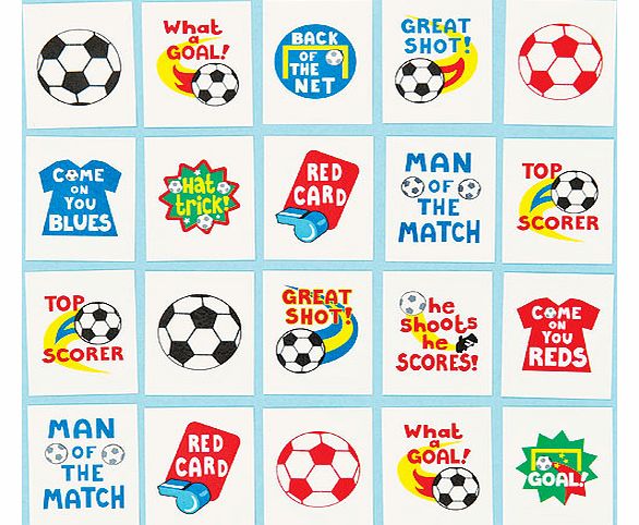 Yellow Moon Football Tattoos - Pack of 36