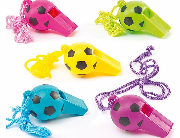 Yellow Moon Football Whistles - Pack of 6