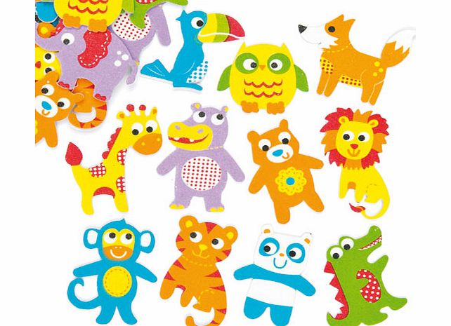 Yellow Moon Funky Animal Foam Stickers - Pack of 105
