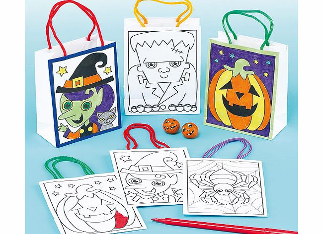 Yellow Moon Halloween Colour-in Mini Bags - Pack of 8