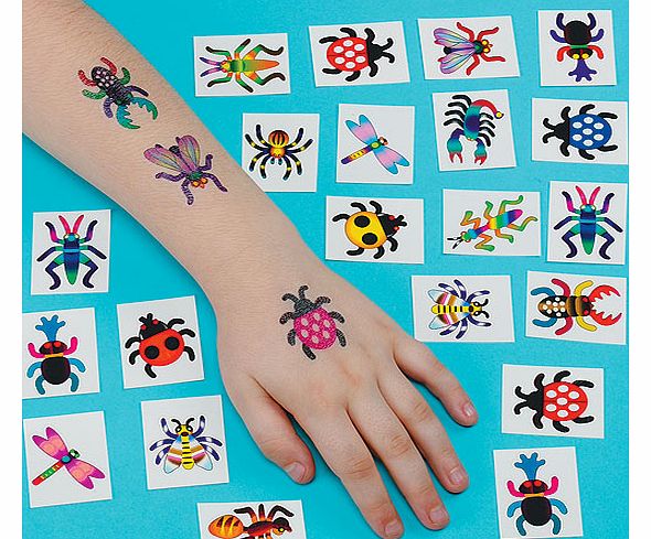 Yellow Moon Insect Temporary Tattoos - Pack of 36